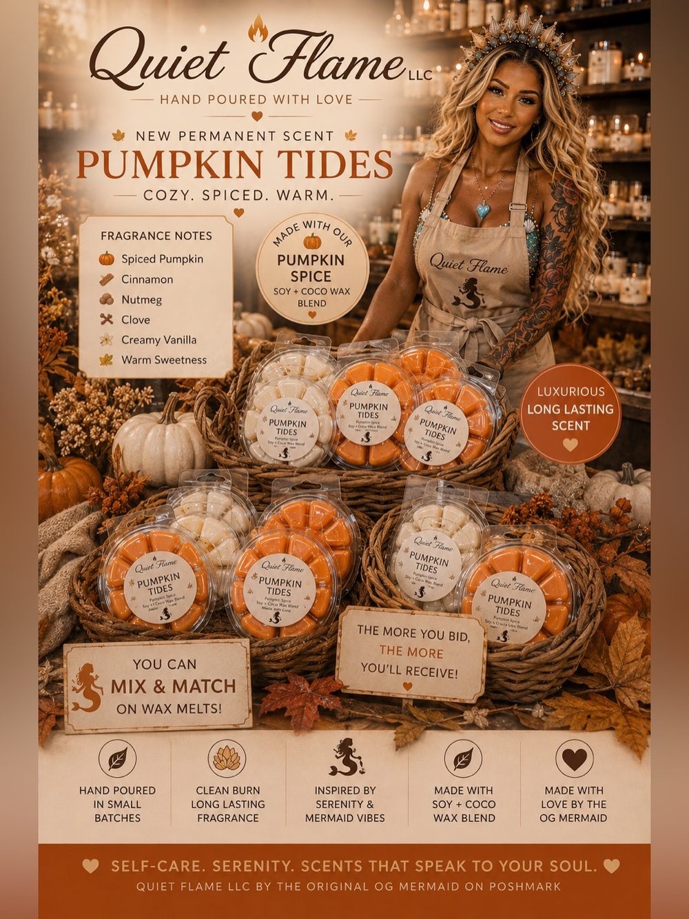 Quiet Flame Pumpkin Tides wax melts - Pumpkin (Warm Spice) - Picture 2 of 3